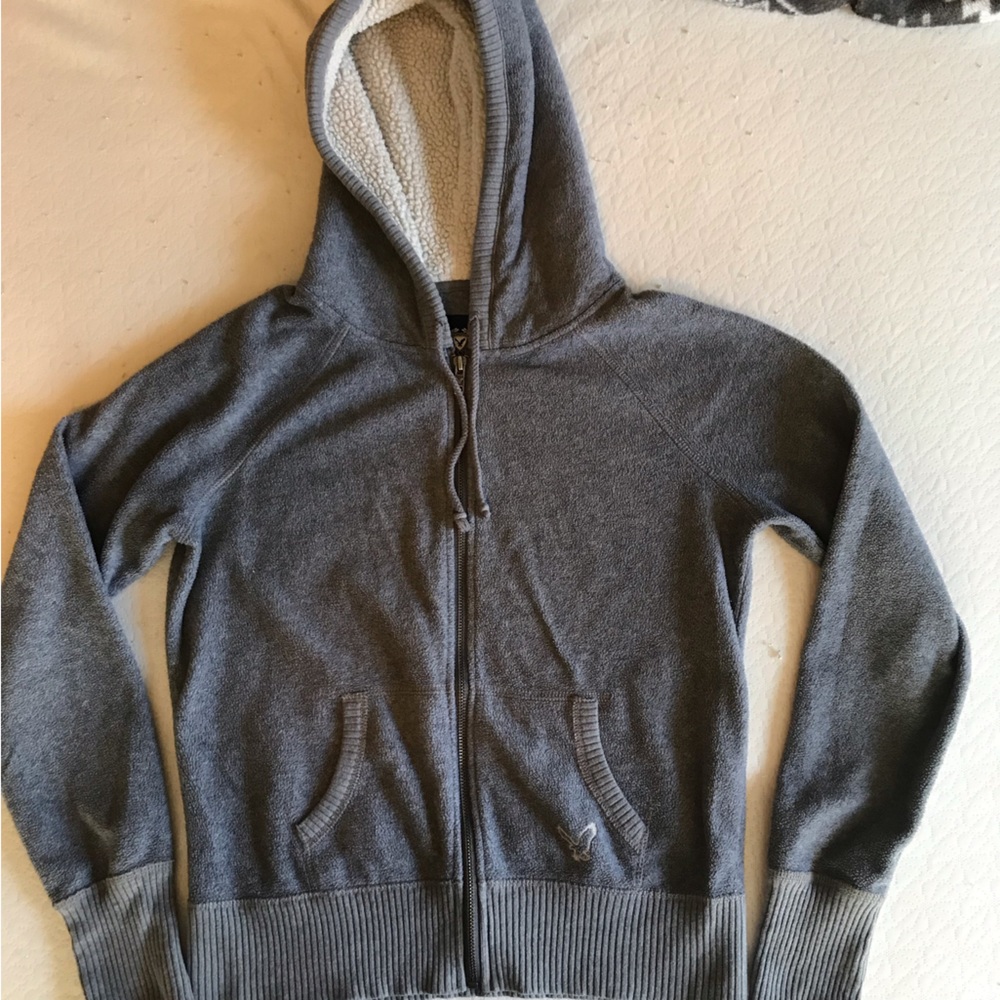 American Eagle zip up fleece hoodie size L Large